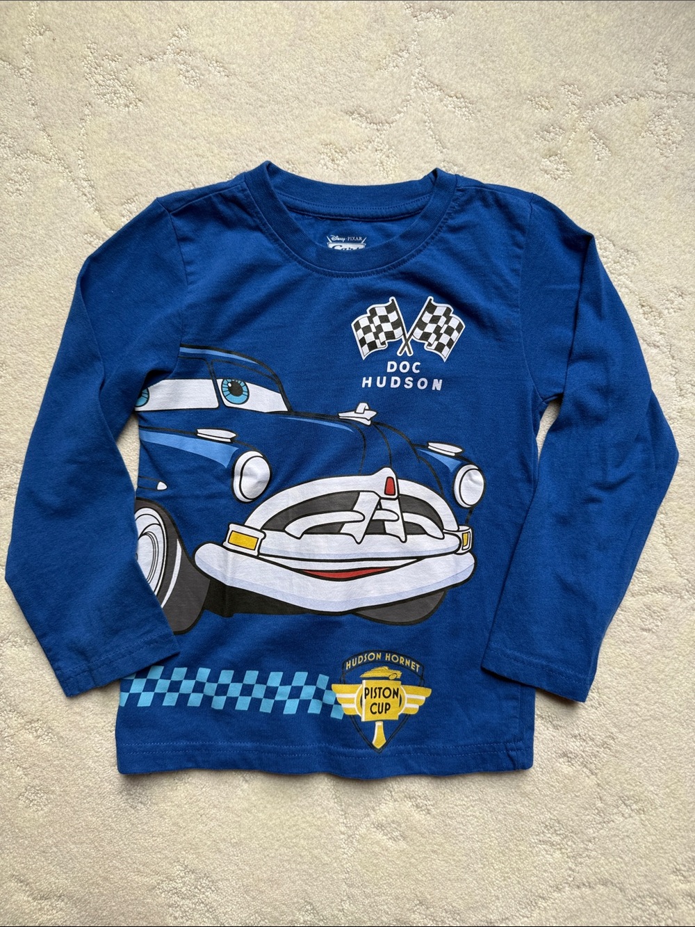 5T Used Disney Pixar Cars Doc Hudson Blue Long Sleeve Shirt, Boys